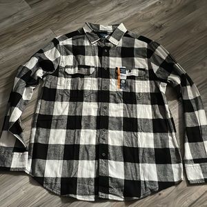 black and white flannel